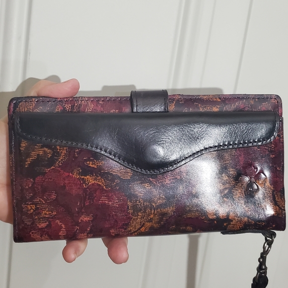 Patricia Nash Leather Valentia II Wallet Wristlet Vintage Floral Brocade EUC - Picture 3 of 16
